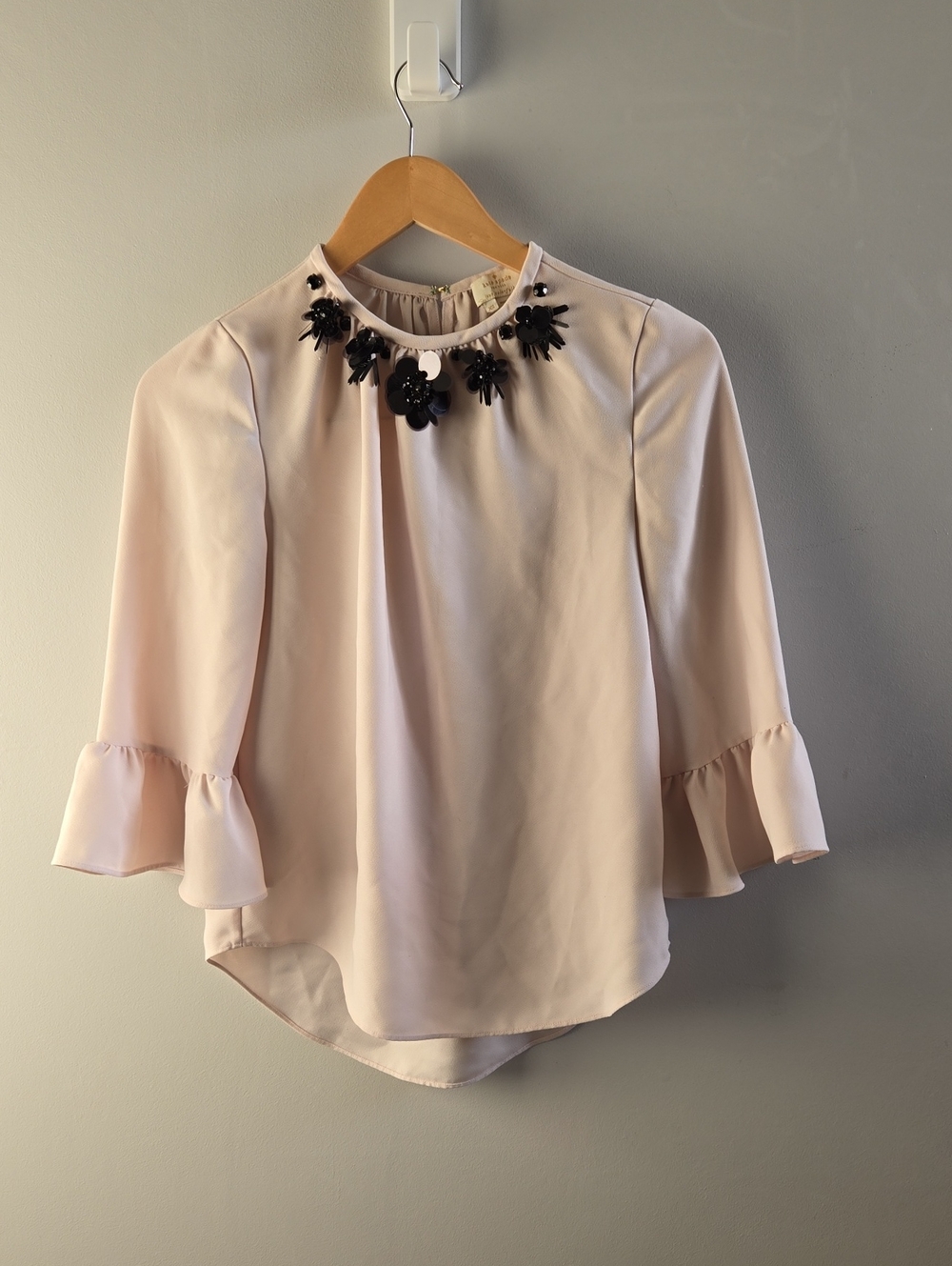 Kate Spade Blush Coloured Embellished Blouse Size XS